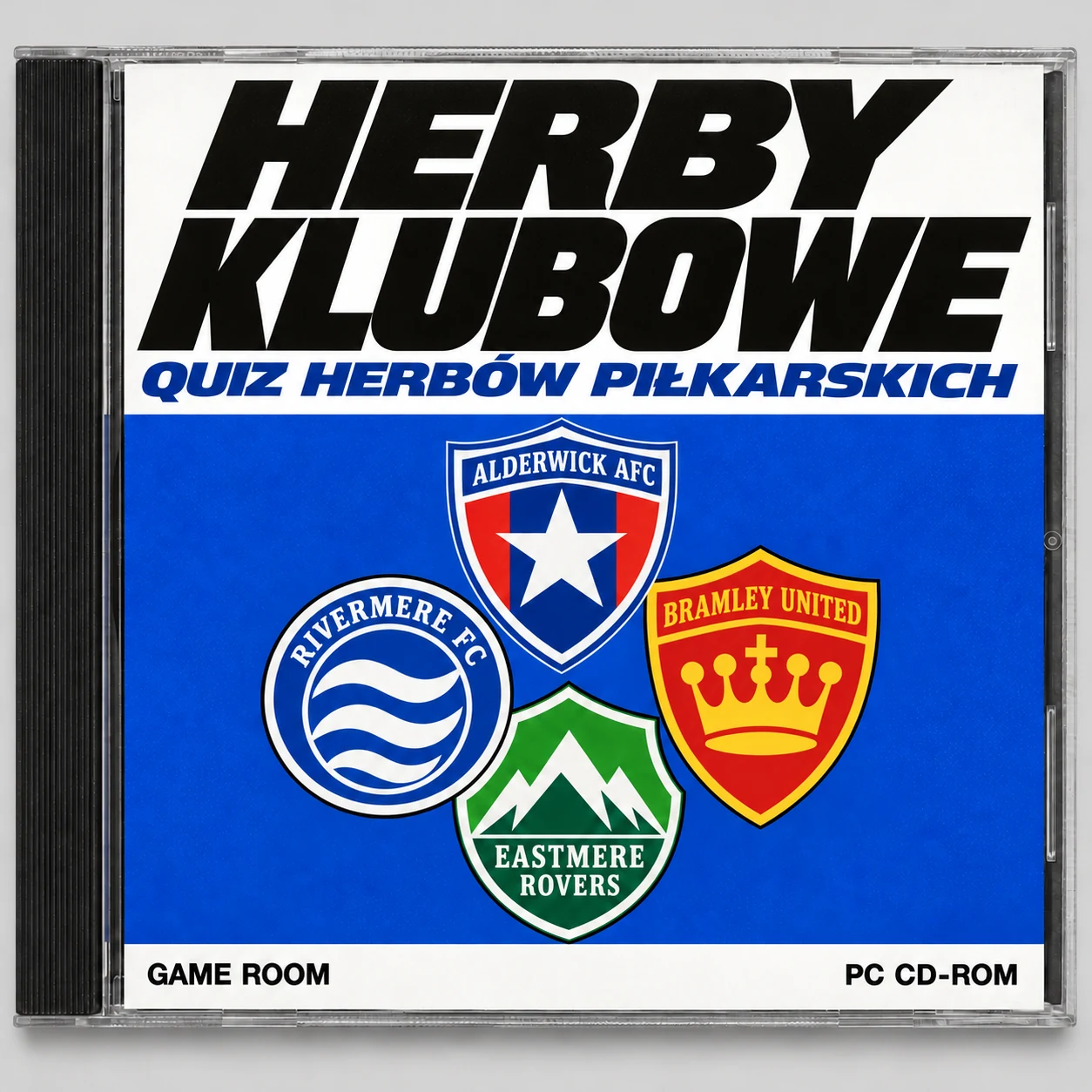 Okładka płyty CD gry Herby klubowe w stylu retro