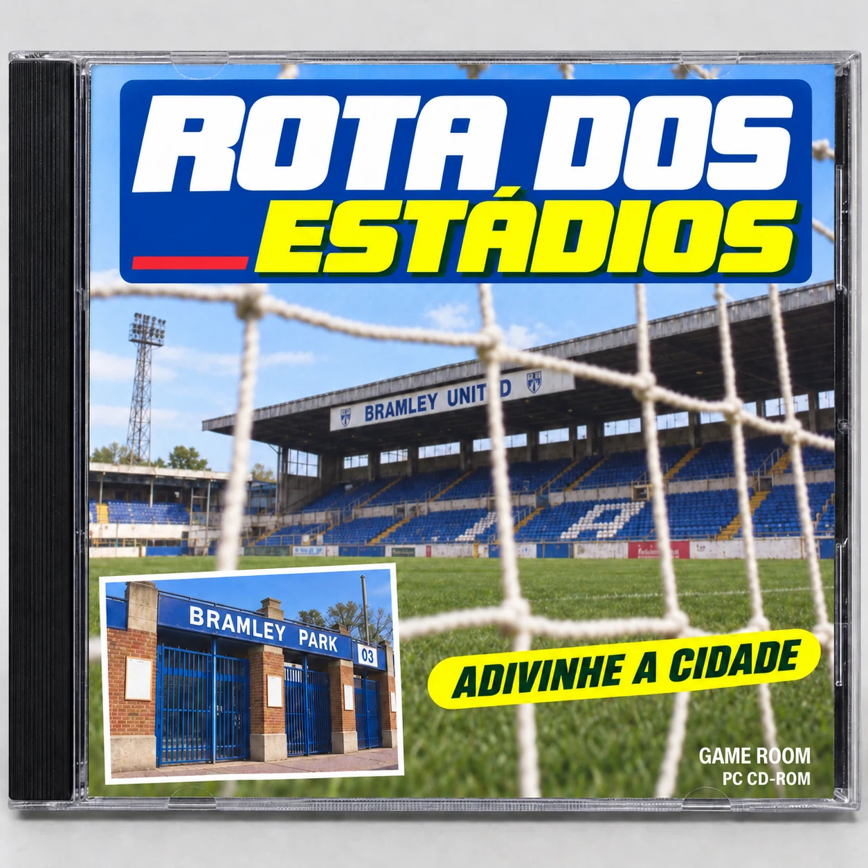 Capa retrô de CD do Rota dos estádios