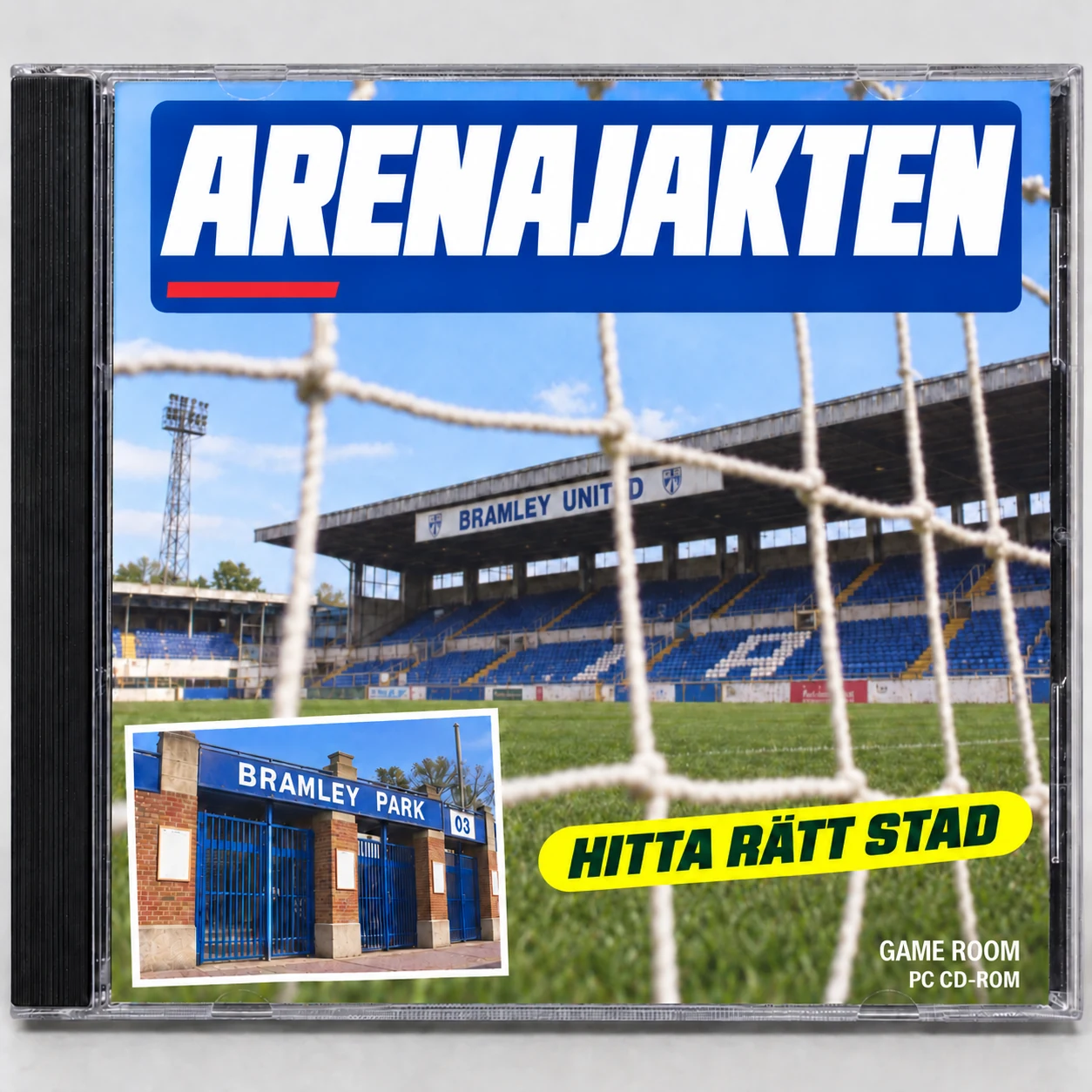 Retroinspirerat CD-omslag till Arenajakten